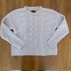 American Eagle Crew Neck Sweater, Off White, Size Small